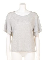 Wフレア袖プル/杢グレー