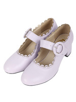 【F&A】スカラップ使いストラップパンプス/YELLOW