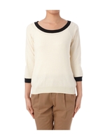 バックリボン配色コットンニット/ベージュ系(051)