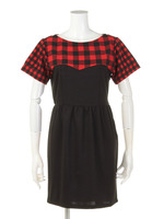 ブロックチェックコンビOP/レッド