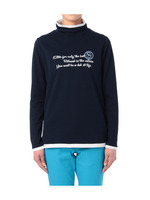 プリントハイネックカットソー/サックス(090)