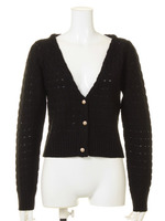 ボーダーニットカーディガン/BLK