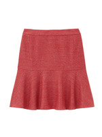 裾ぺプラムフラノスカート/ワインレッド(063)