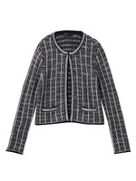 [L]異素材ミックスニットカーディガン/オフホワイト(203)