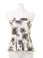 【Chille anap】ボタニカル柄ベアトップ/BK