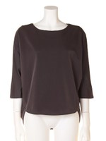 キュプラビンテージモックロディTOP/チャコール