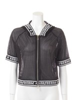 ゴムロゴメッシュパーカー/ブラック