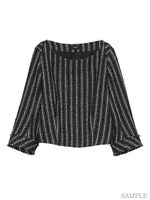 ストライプジャガードTOPS/ブラック