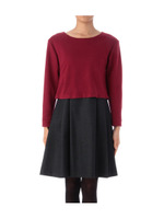 バイカラードッキングワンピース/ネイビー(093)