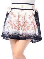 【LIZ LISA】☆WEB LIMITED☆マリン花柄両脇リボンスカパン/ホワイト