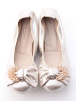 【羊革】らくちんフラットシューズ/ブロンズ