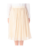 シフォンミモレ丈ギャザースカート/ホワイト(002)