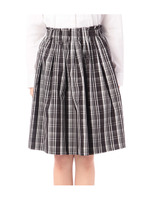 チェック柄ミディ丈フレアスカート/ブラック(219)