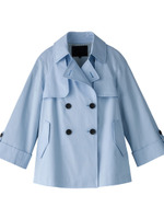 フェミニンAラインショートトレンチ/ブルー系(091)