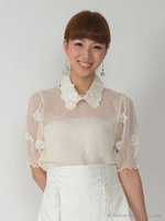 フラワーシアートップス/アイボリー