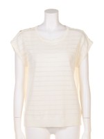 透けボーダー肩ビジュー異素材ニット/オレンジ