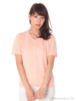 ・ウォッシャブル半袖カーディガン/Pink