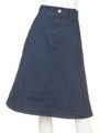 【F&A】ローズ釦デニムAラインスカート/INDIGO