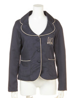 【Fi.n.t】エンブレム刺繍パイピングジャケット/NAVY