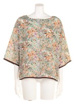 【Omekashi】花柄プルオーバー/グリーン