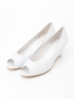 【本革】らくちんオープンパンプス/ホワイト