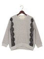 ★JC　杢裏毛 クロップド レース スウェット/MD.GRAY