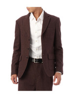 ウール混3ボタンジャケット/ブラウン系(044)