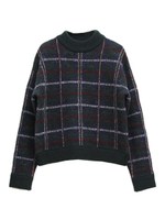 オリジナルチェックモヘアＴＯＰＳ/カーキ