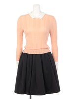 ケーブルリブドッキングワンピ/ピンク