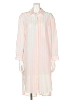 ストライプガーゼシャツドレス/PNK