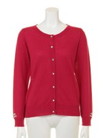 ビジューボタンカーデ/ピンク