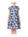 フラワープリントアイレットワンピース/ブルー(192)