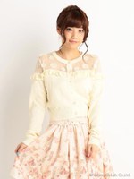 【LIZ LISA】フラワーモチーフカーディガン/ネイビー