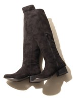 ローヒールロングブーツ/BRW