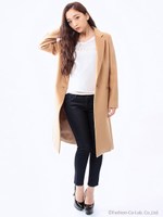 ロングチェスターコート/ベージュ