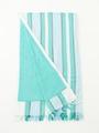 Turtle Bay マルチストライプビーチラグ/グリーン(322)