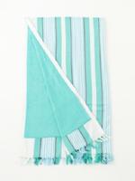 Turtle Bay マルチストライプビーチラグ/グリーン(322)