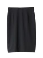 [L]ウール混ステッチスカート/ブラック(019)