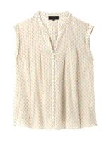 [L]カラフル総柄フレアブラウス/ブルー(192)