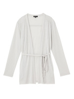 [L]ベルトつきナローボーダーカーディガン/ライトグレー(311)