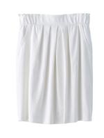 [L]ボックスタックギャザーコクーンスカート/ホワイト(003)