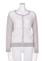 [Salon de Balcony]綿モダールxレースカーディガン/LGRY