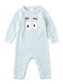 moco moco’ジェラート’babyフェイスロンパース/BLU