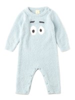 moco moco’ジェラート’babyフェイスロンパース/BLU