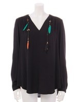 【SEE U SOON】W/ACCESSORY BLOUSE/BLACK