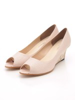 【twinktwink】レースウェッジオープントゥパンプス/ブラック