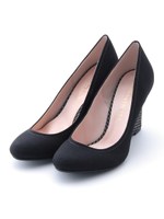 【vanitybeauty】千鳥ツイードウェッジパンプス/ブラウン