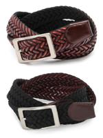 イタリアンゴムメッシュリバーシブルベルト/ブラック(919)