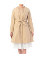 ウエスト切替ノーカラーツイルコート/ライトベージュ(051)