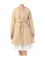 ウエスト切替ノーカラーツイルコート/ライトベージュ(051)